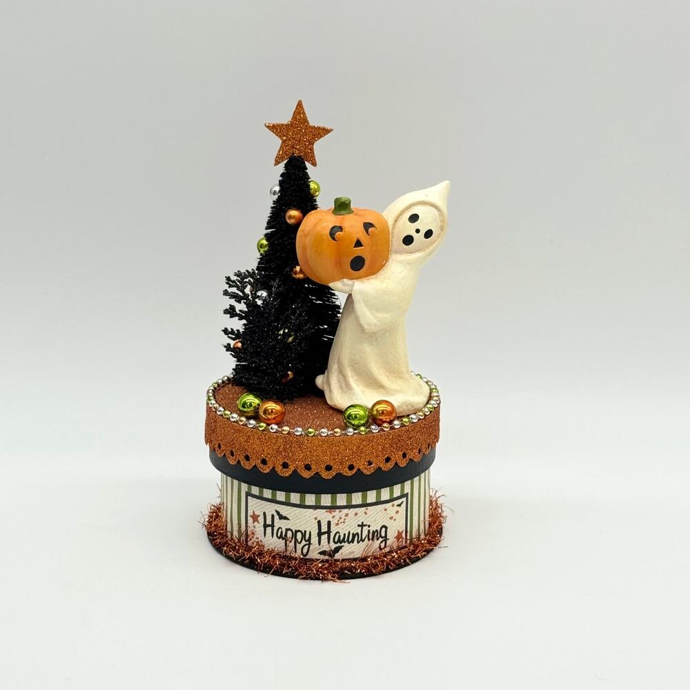 New Bethany Lowe Happy Haunting Ghost On Box Halloween Vintage Inspired Decor